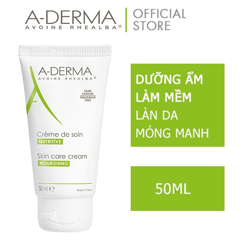 A-DERMA Kem dưỡng ẩm và làm mềm da hàng ngày SKINCARE CREAM 50ML Nhập Khẩu Chính Hãng