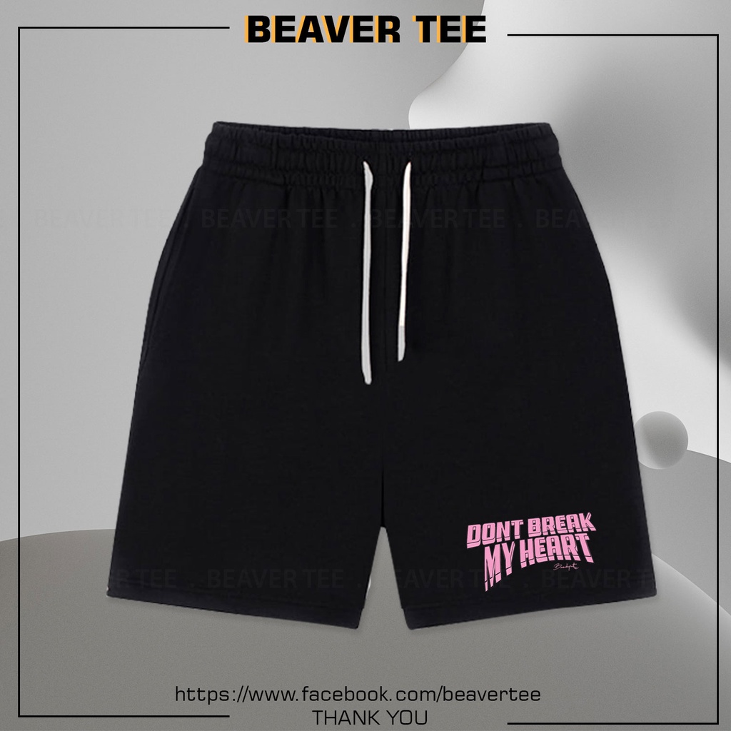 Quần Short Thun, Quần Đùi Thun Họa Tiết Vải Nỉ Cotton Thoáng Mát Thoải Mái Màu Đen/Trắng BEAVER TEE