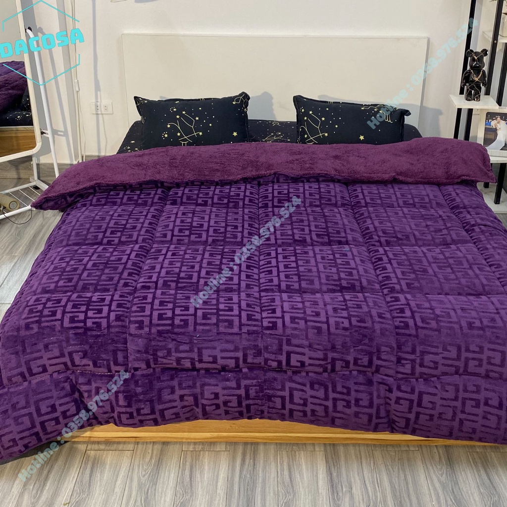 Chăn lông cừu chữ vạn 2mx2m3 chăn mùa đông dày bông đắp nhẹ siêu phẩm 2022 nặng 3.3kg