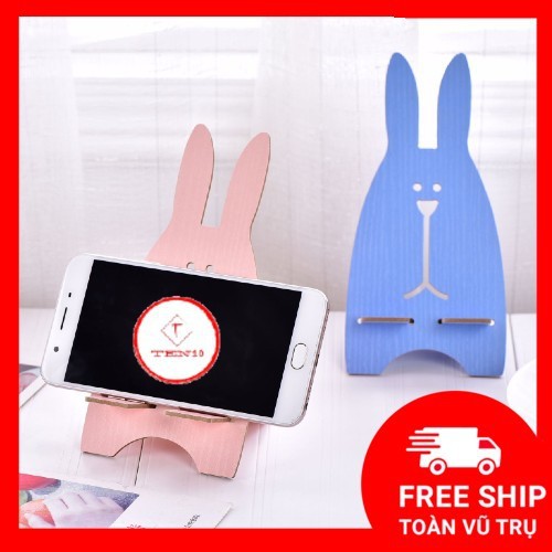 Giá kệ để điện thoại 💖FREESHIP💖 xem phim hình thỏ bằng gỗ để bàn văn phòng tiện lợi