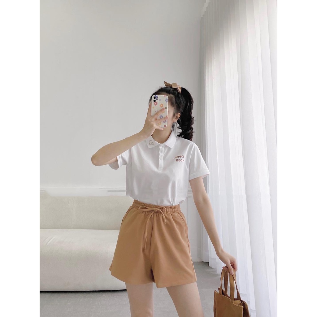 Áo Polo unisex form rộng, tay lỡ, nam nữ dưới 75kg