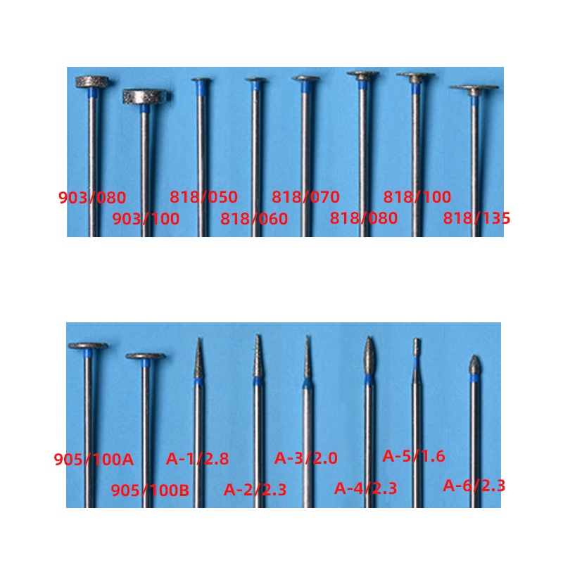 Set 3 Mũi Khoan Kim Cương Đánh Bóng Móng Tay Răng Miệng 2.35mm