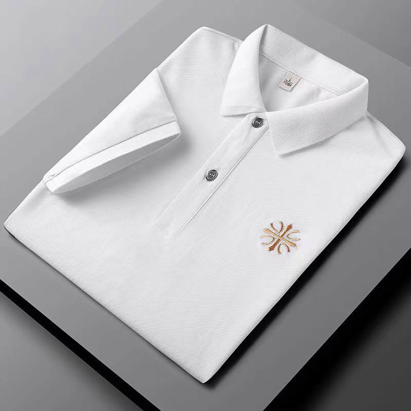 Áo polo Tay Ngắn Cổ Bẻ Vải Lụa Lạnh Mỏng Thời Trang Mùa Hè Cho Nam