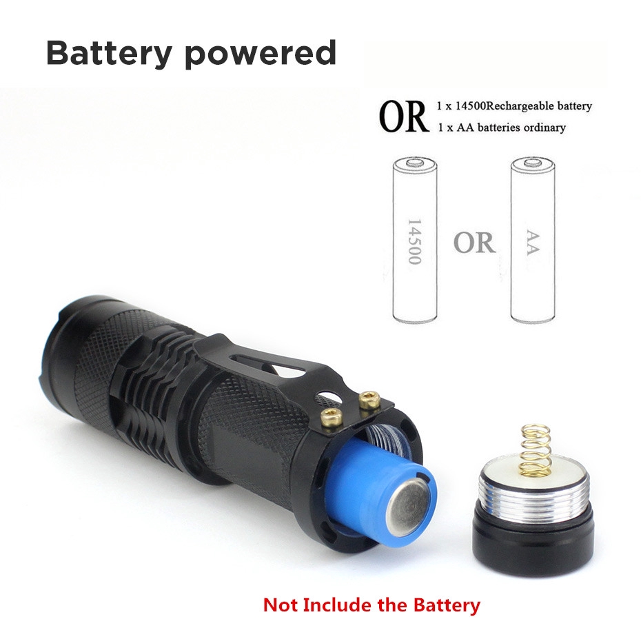 Mini LED UV Flashlight Torch Zoom 365nm/395nm Ultraviolet Violet Light Stains Money Detector AA/14500 Battery