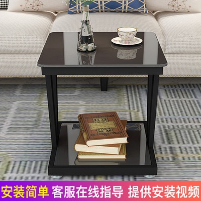 Bàn trà đơn giản, hiện đại, phòng khách gia dụng, một vài hình vuông kính sáng tạo, bàn trà hình vuông, ghế sofa kiểu nh