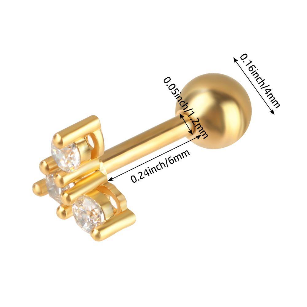 NEXTVN Khuyên Xỏ Cơ Thể Đính Đá Zircon Hình Trăng Sao Màu Sắc Vàng / Bạc Phong Cách Punk Cho Nữ