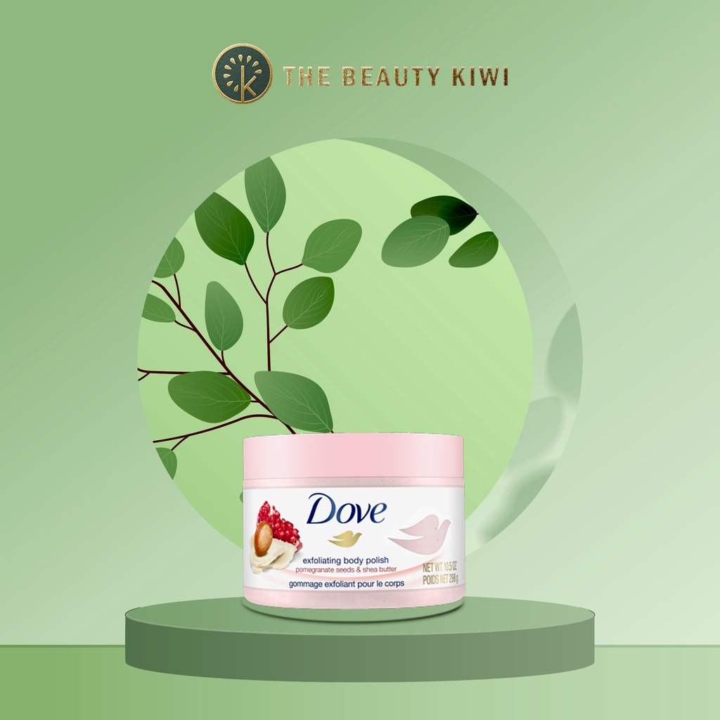 (CHÍNH HÃNG) Tẩy Da Chết Toàn Thân DOVE Exfoliating Body Polish, Kem Dove Chăm Sóc Da Chiết Xuất Macca, Bơ ,Mỡ &amp; Hạt Lựu