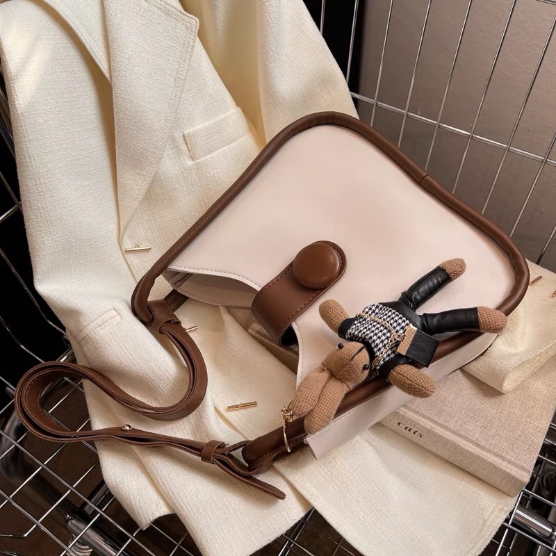 Túi Đeo Vai Da PU Ba Màu Phong Cách Công Sở Thời Trang Vintage