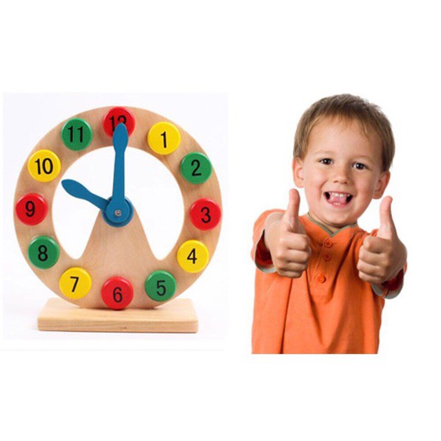 Đồ chơi đồng hồ gỗ để bàn khuyết giữa - Đồ chơi giáo dục ch