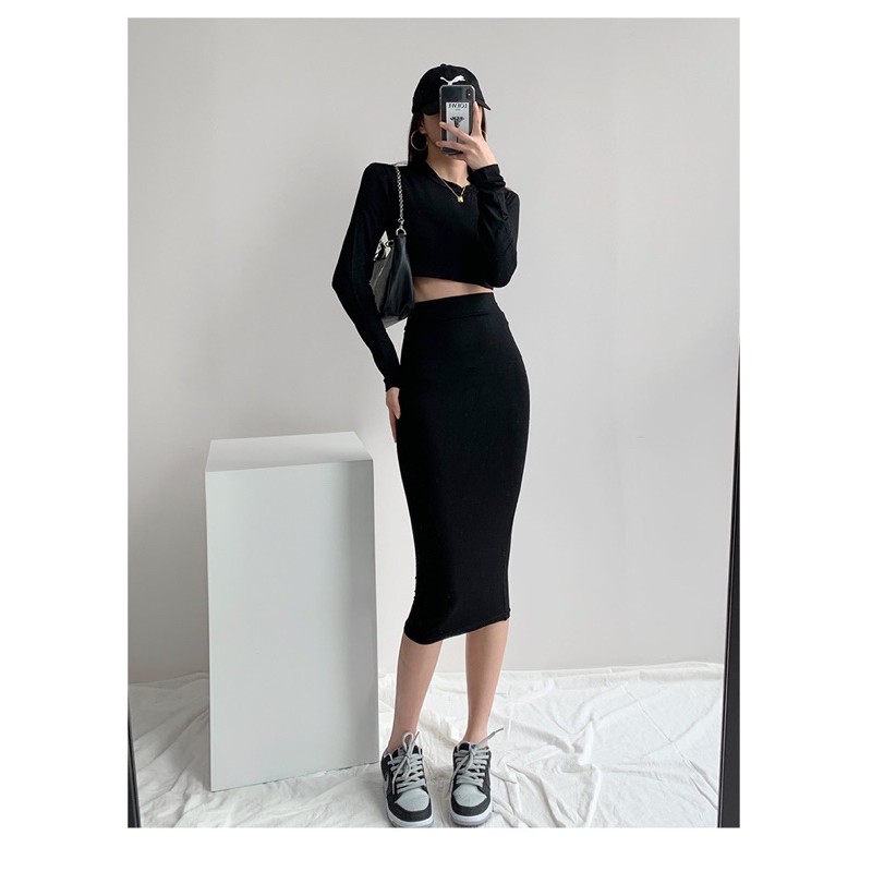 Set áo váy ôm body thể thao Ulzzang