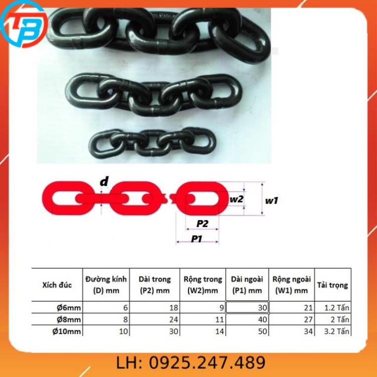 Dây xích đúc tải cao Phi [ 8mm ] CÁP THÉP Thái Bình VinàN
