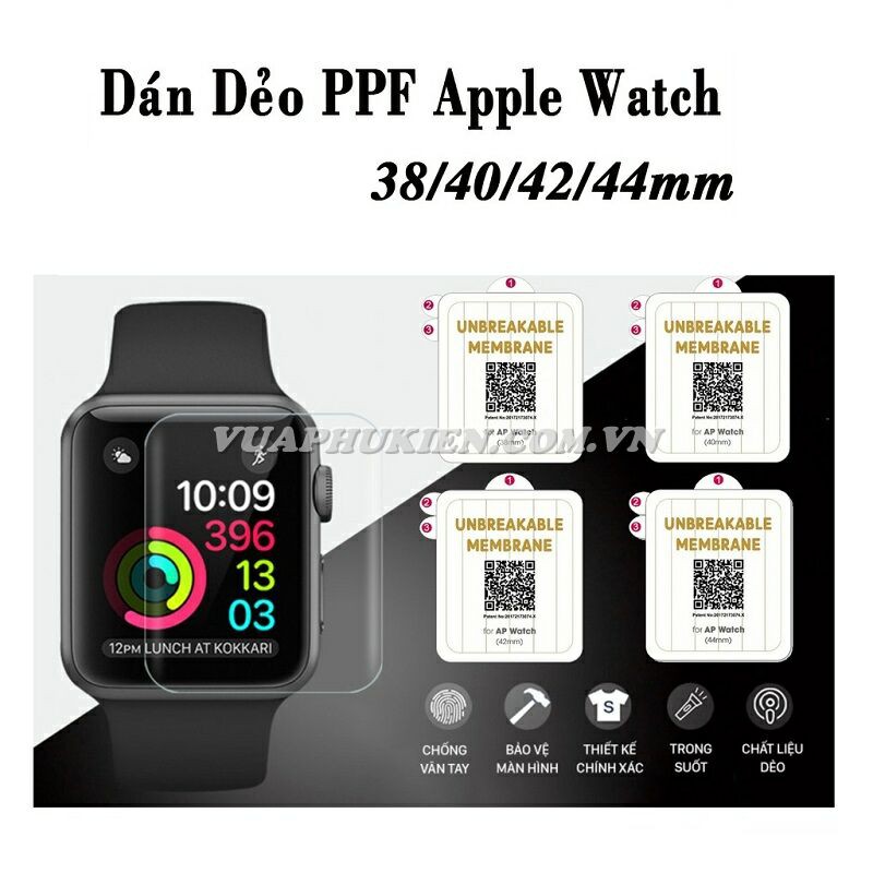 [ HÀNG XỊN ] Miếng dán PPF full màn hình cho Apple Watch 44mm, 42mm, 40mm, 38mm, chống xước, chống trầy