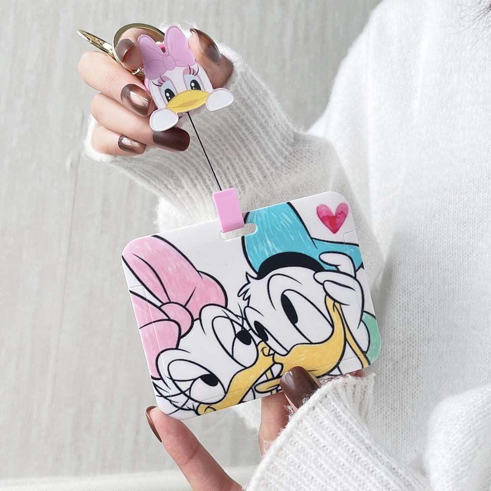 Ví Đựng Thẻ ID / Tiền / Thẻ Có Móc Khóa Hình Gấu Pooh / Minnie Dễ Thương