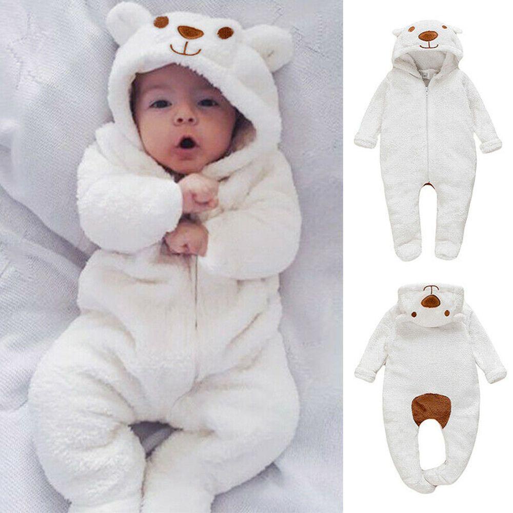 HS Áo Liền Quần Có Mũ Hình Gấu Cho Bé Trai Và Bé Gái