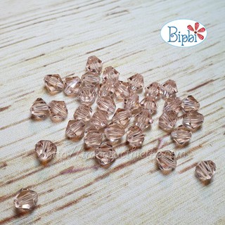 20 viên pha lê Tiệp màu hồng nhạt 6mm