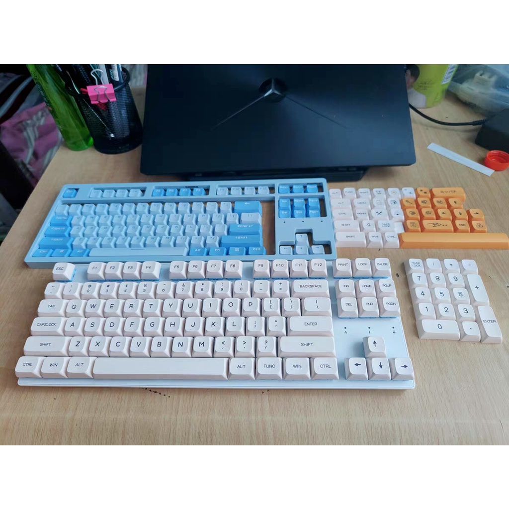 Keycap màu trắng tối giản XDA Profile Nhật Bản keycap PBT Dye thăng hoa bàn phím cơ Keycaps