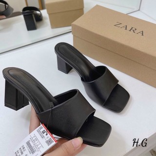Guốc zara quai ngang gót vuông xuất dư fullbox