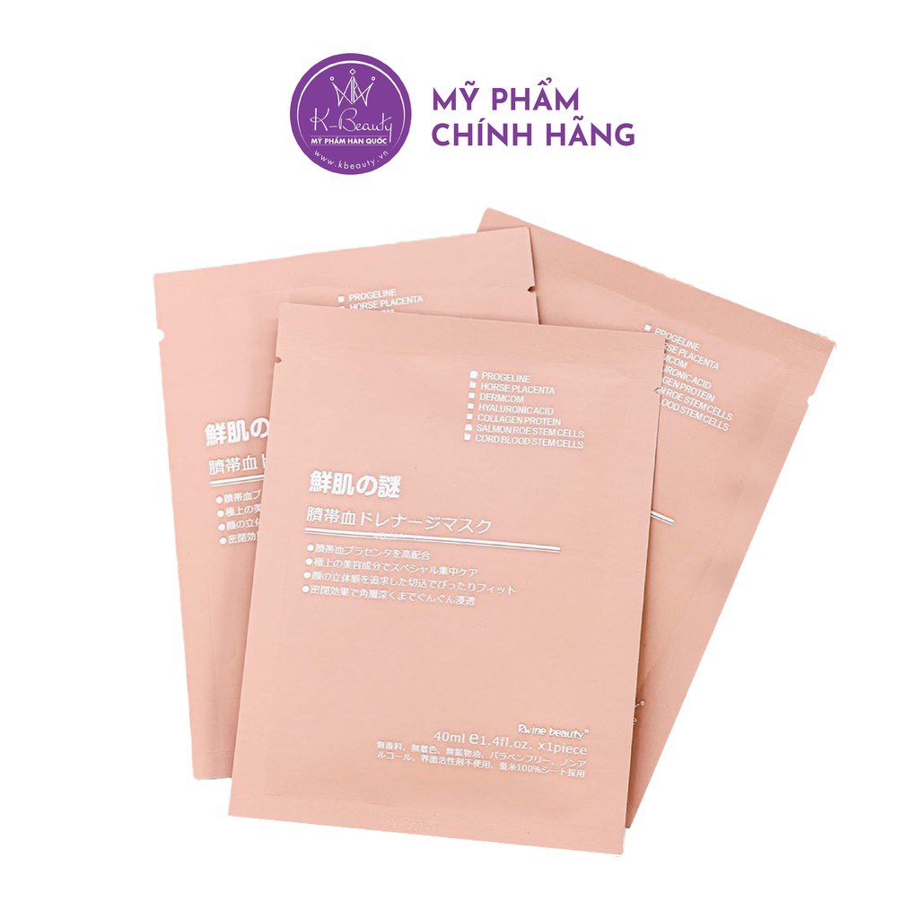 Mặt Nạ Dưỡng Trắng Da Tế Bào Gốc Nhau Thai Cừu Rwine Beauty Stem Cell Placenta Mask KBeauty