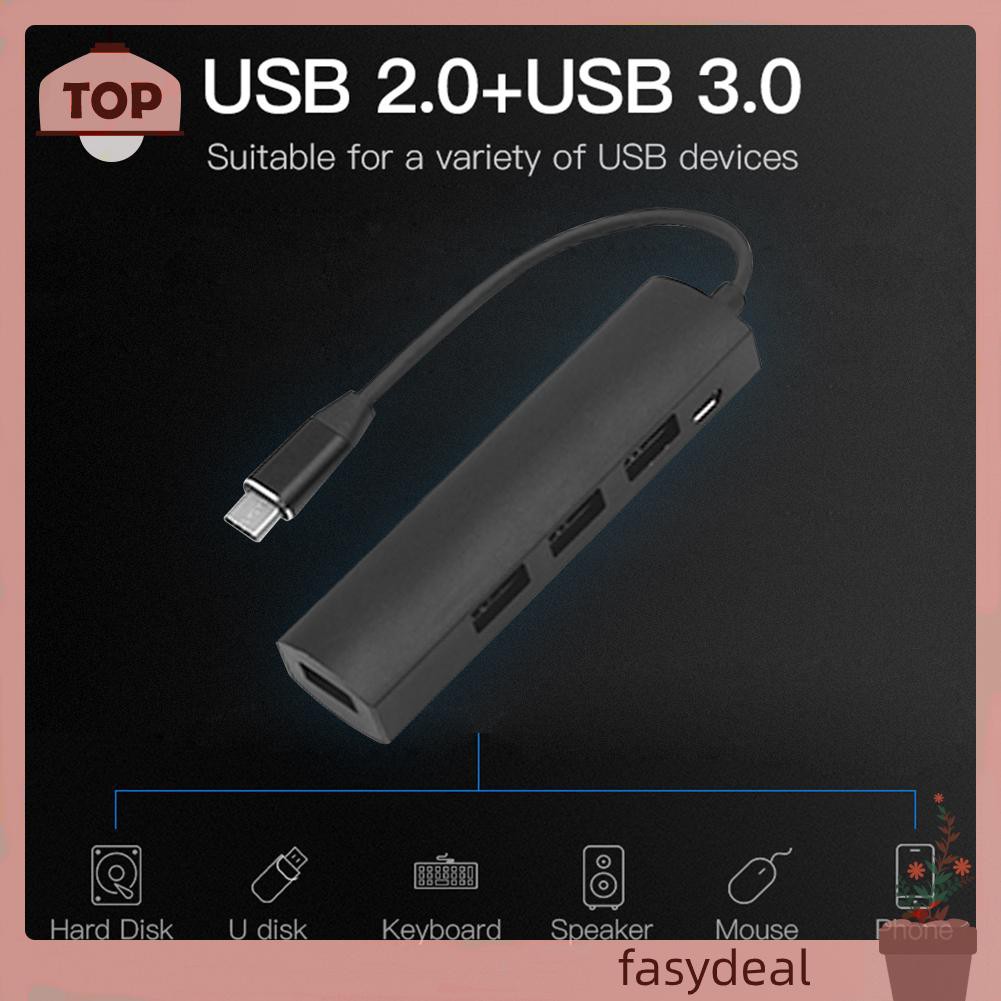 Bộ chia chuyển đổi cổng Hub Type-C 4 trong 1 USB 3.1 USB3.0 3 480Mbps USB2.0