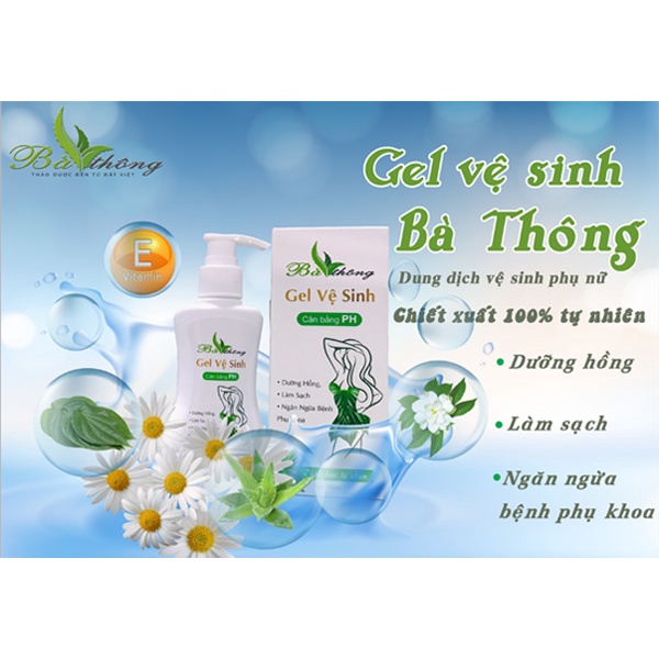 Gel vệ sinh phụ nữ thảo dược bà thông chiết xuất thiên nhiên dưỡng hồng cân bằng ph 100ml