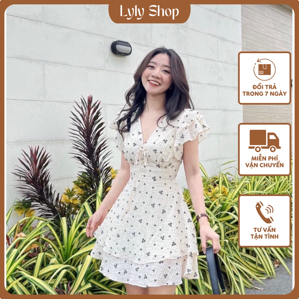 (Có Bigsize) ĐẦM NUDE NỀN HOA TAY TIÊN ĐAN NGỰC H17