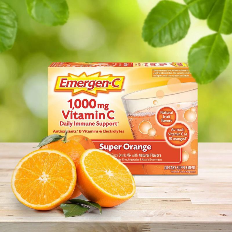 [Hàng Mỹ] BỘT SỦI VITAMIN C tăng cườImmun kháng Emergen-C Immune 1000mg Vitamin C