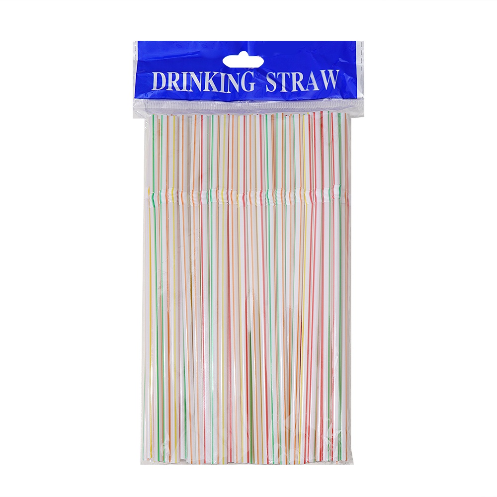 Bộ 100 Ống Hút Nhựa Uốn Cong Nhiều Màu Dùng Một Lần Cho Tiệc Sinh Nhật/Đám Cưới