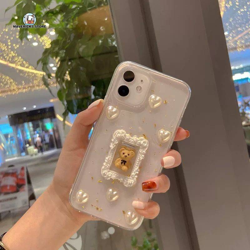 Ốp Điện Thoại Hình Gấu Đáng Yêu Cho Iphone 12 / 11 / 8plus / 7 / Xr / Xsmax / Promax