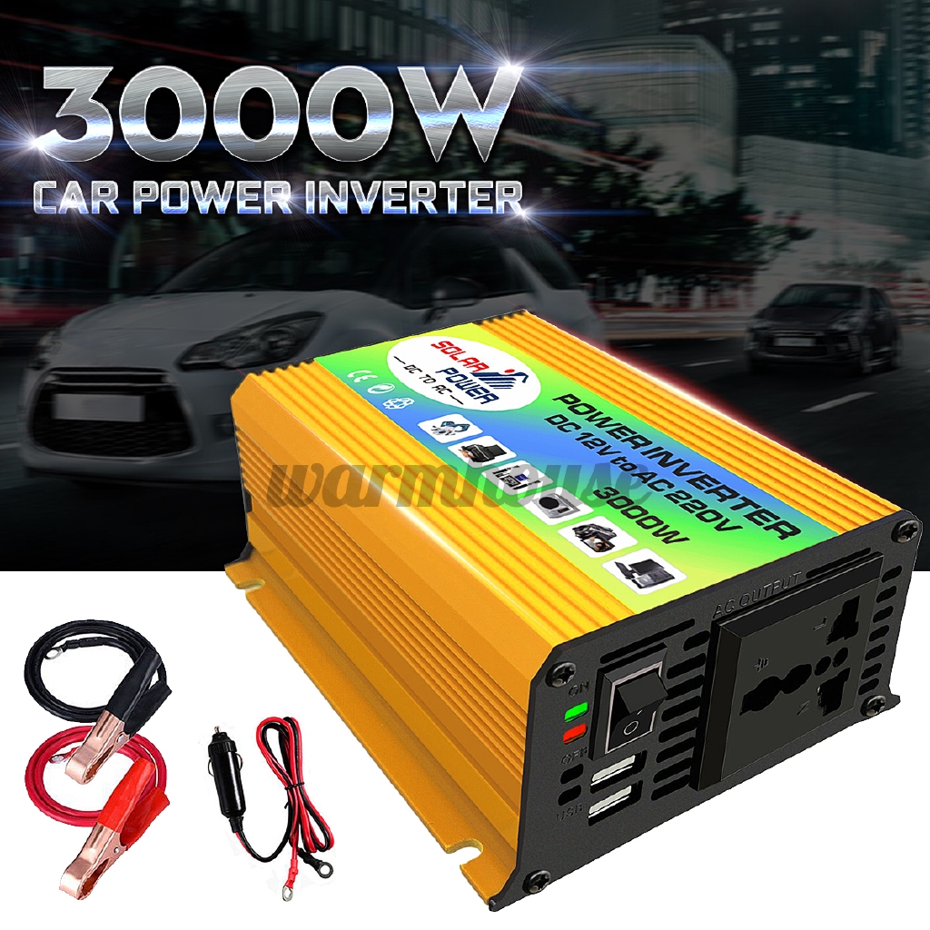 Thiết Bị Chuyển Đổi Năng Lượng Mặt Trời 3000w 12v-220v 3000w Cho Xe Hơi