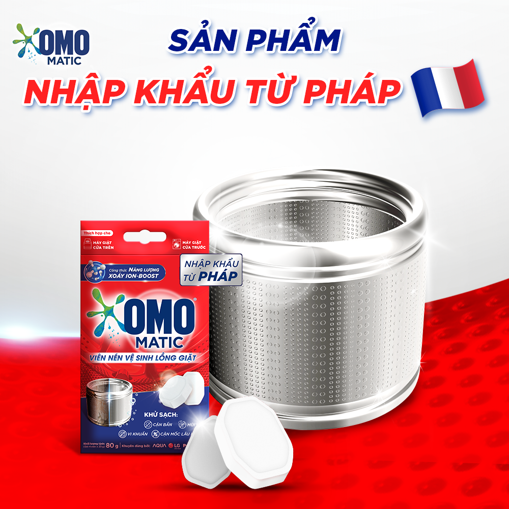 Combo 8 Viên Nén Vệ Sinh Lồng Giặt OMO Matic (20gr/viên)