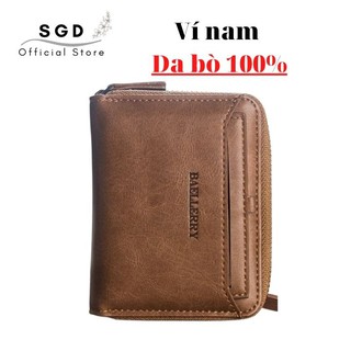Ví nam da bò cao cấp dáng ví đứng cầm tay tiện lợi da thật 100% chính hãng làm quà tặng bạn trai, quà tặng sếp nam