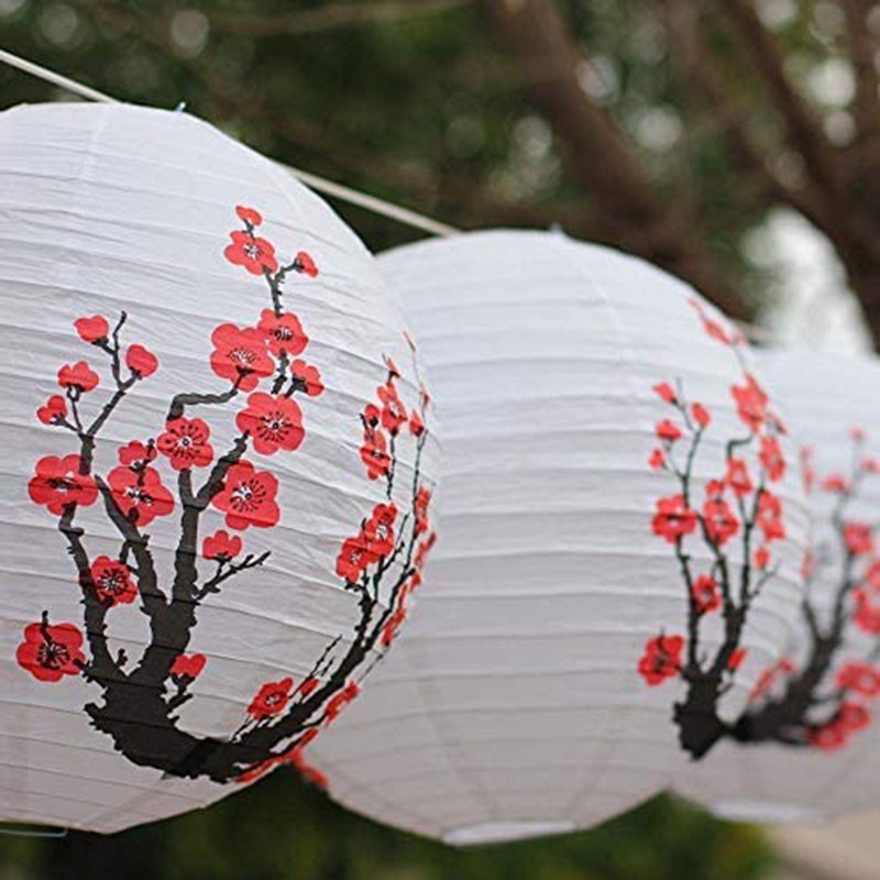 Set 6 Lồng Đèn Giấy Hình Hoa Anh Đào 12Inch Trang Trí Tiệc Cưới