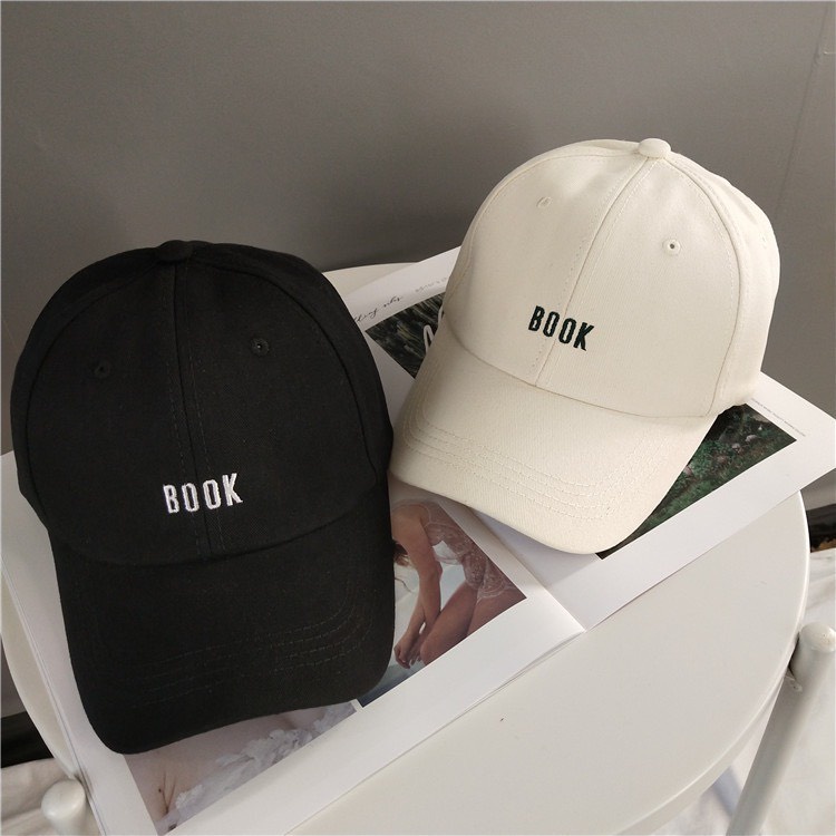 Mũ lưỡi trai thêu chữ Book Nón kết nhiều màu phong cách Ulzzang form unisex nam nữ