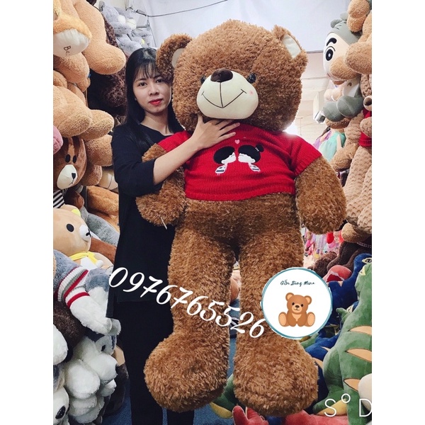 Gấu Bông Teddy Áo Len Đỏ Kiss Me Cao Cấp - Gấu Bông Mina