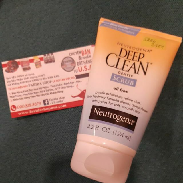 RỬA MẶT TÁC DỤNG SÂU CHO DA DẦU Neutrogena Deep Clean Gentle Face Scrub With Salicylic Acid 124ML TỪ MỸ
