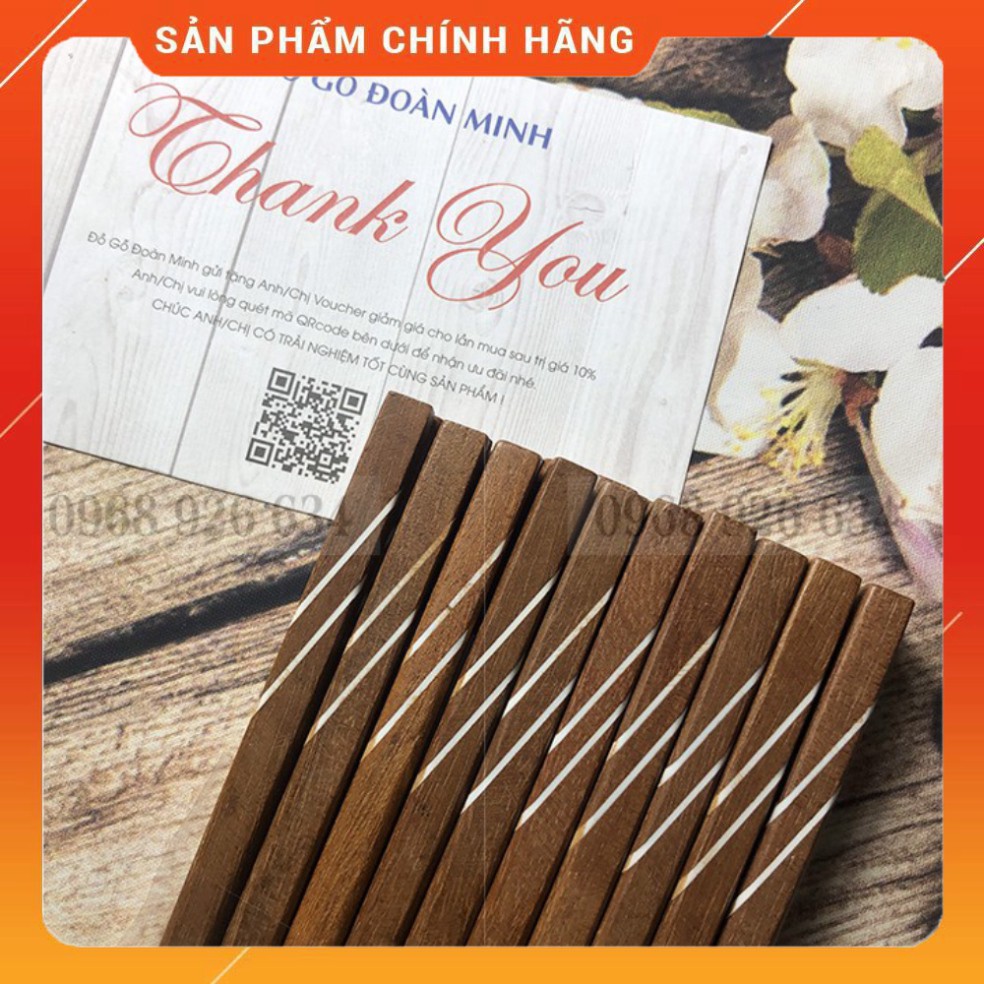 [SALE] Bộ 10 đôi đũa gỗ cao cấp FREESHIPĐũa gỗ tự nhiên - Đũa gỗ loại tốt giá rẻ, an toàn, đũa sạch,kháng khuẩn