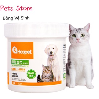 Bông Lau Chống Ố | Bông Lau Tai Mắt Thú Cưng [120 Miếng/Hộp] - Pets Store