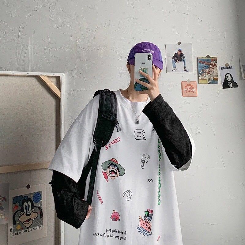 Áo Thun Tay Dài Dáng Rộng Phong Cách Hàn Quốc Cho Nam Giới | BigBuy360 - bigbuy360.vn