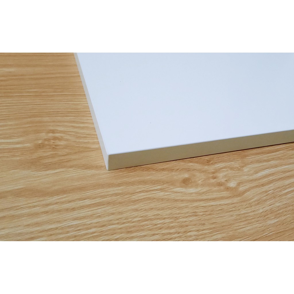 Mặt gỗ 40cm x 60cm dày 17mm phủ melamine 2 mặt, 4 cạnh dán chỉ pvc chống thấm nước.