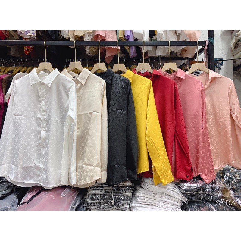 Áo sơ mi lụa gấm chữ L chìm | BigBuy360 - bigbuy360.vn