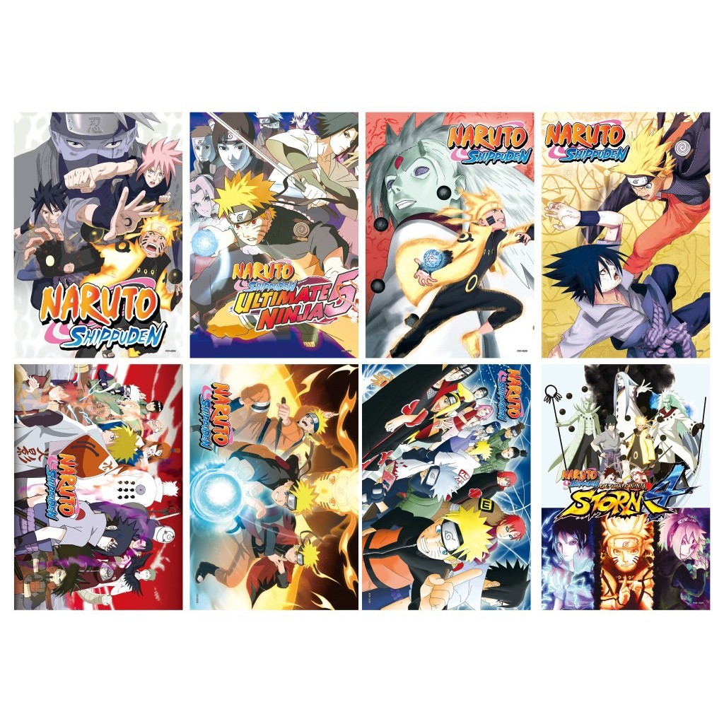 (8 tấm) Poster khổ A3 NARUTO chibi anime độc đáo treo tường trang trí