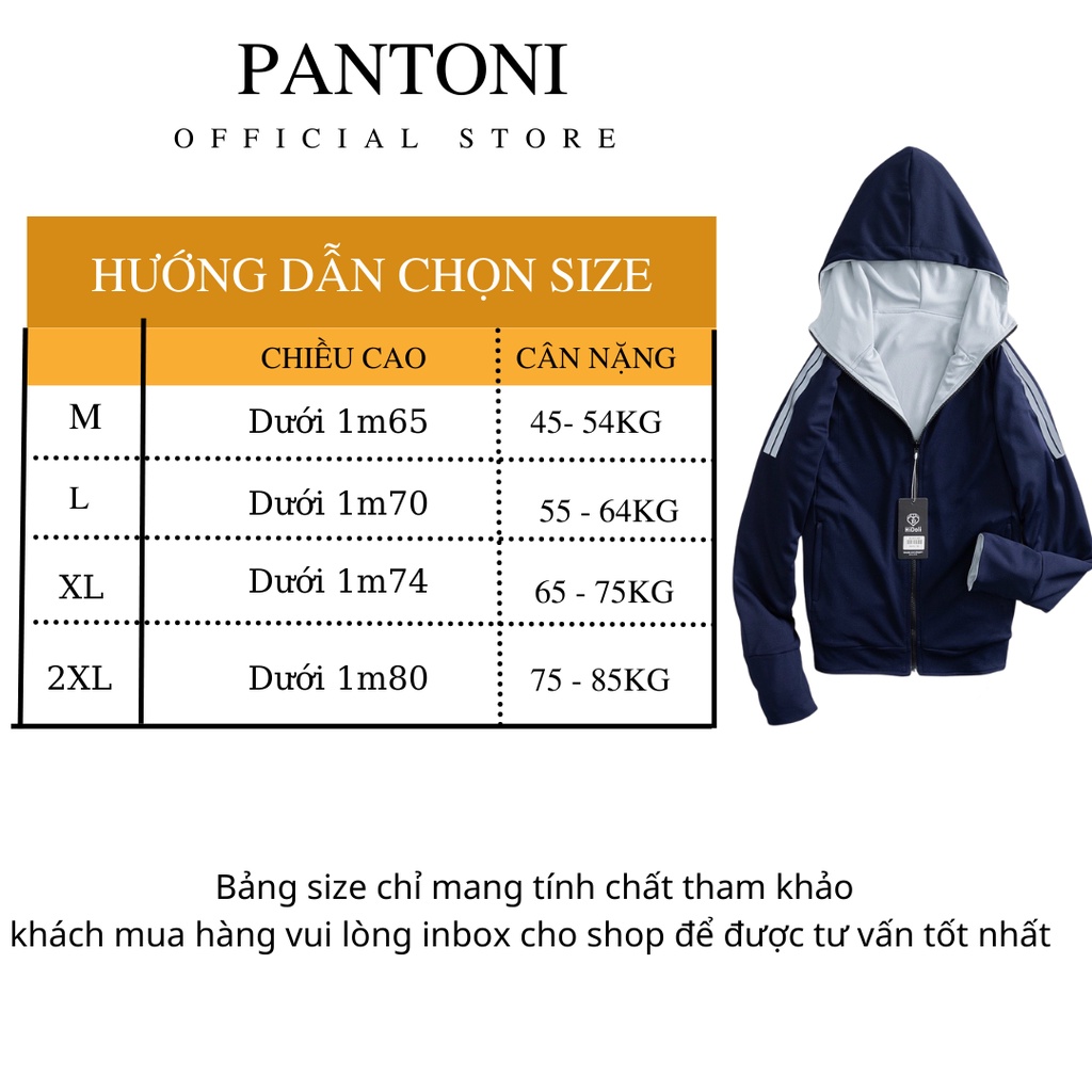 Áo chống nắng 2 mặt Pantoni chất vải dày dặn thông hơi, thoáng mát chống tia UV, áo chống nắng nam cao cấp