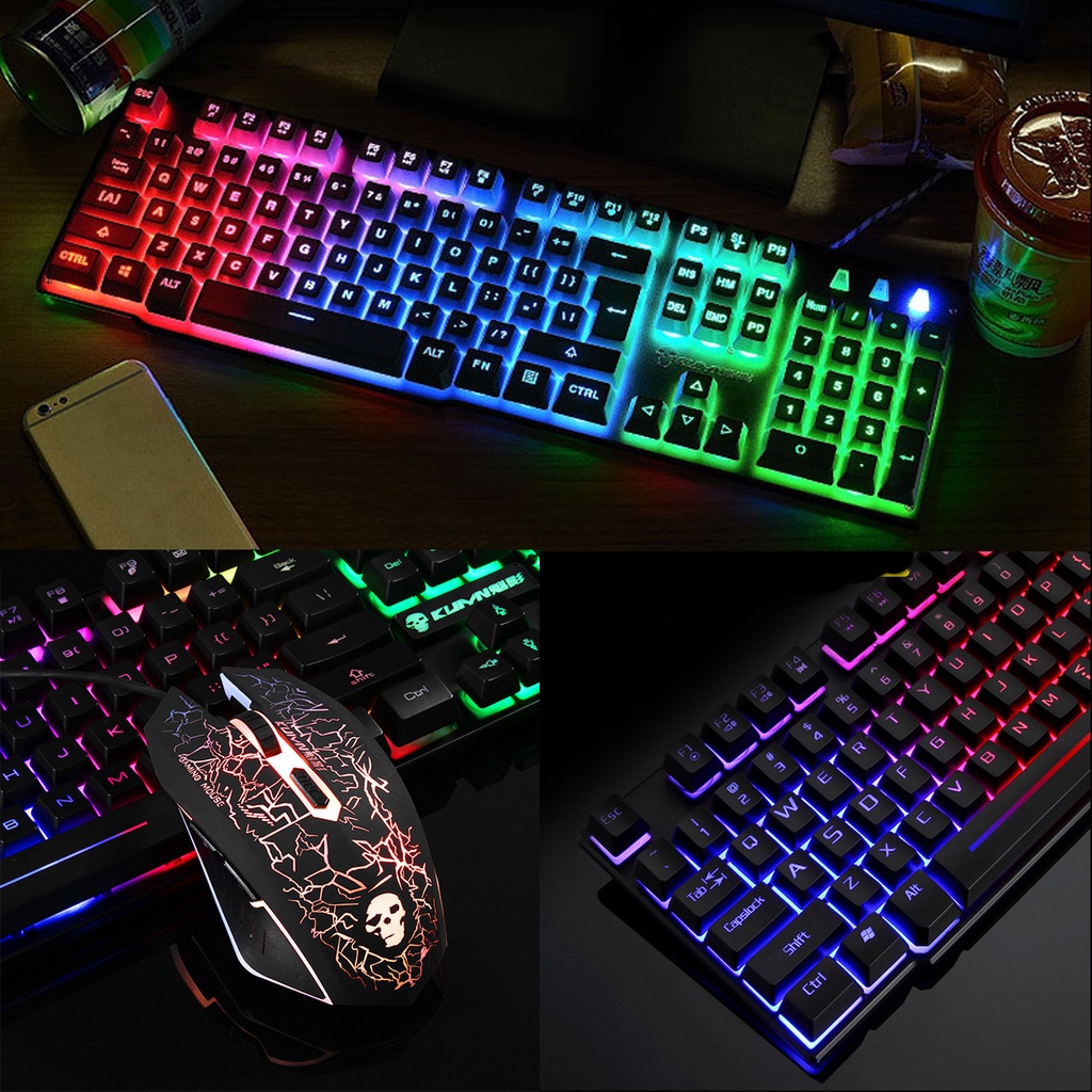 Bộ Bàn Phím Chuột Gaming KUIYN T6, Bàn Phím Chuột Giả Cơ Chuyên Nghiệp