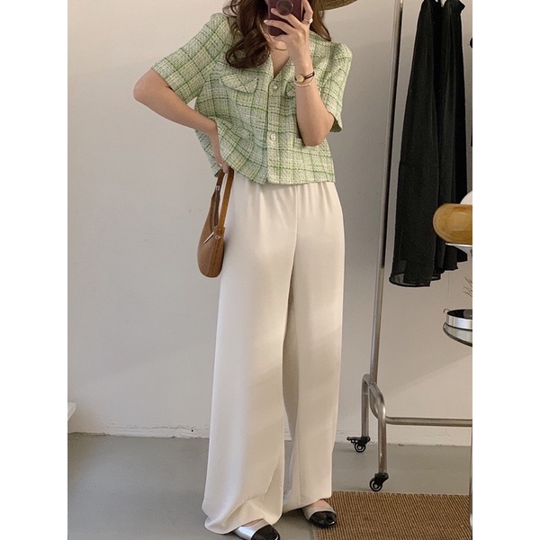 Áo Dạ Nữ Tay Cọc Chất Tweed Thời Trang