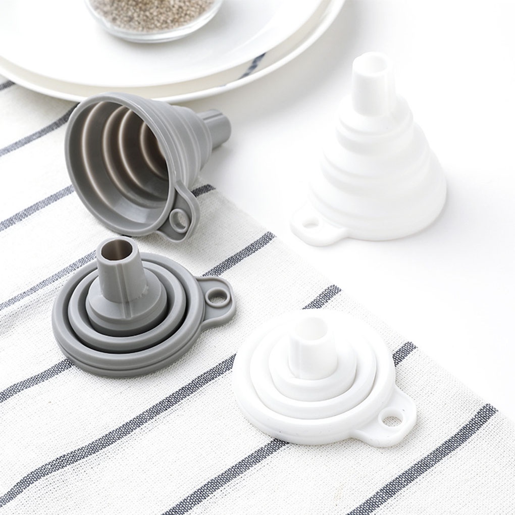 [double]Food Grade Silicone Foldable Funnel Collapsible Liquid Transfer Hopper Kitchen Tool 8x7 5cm