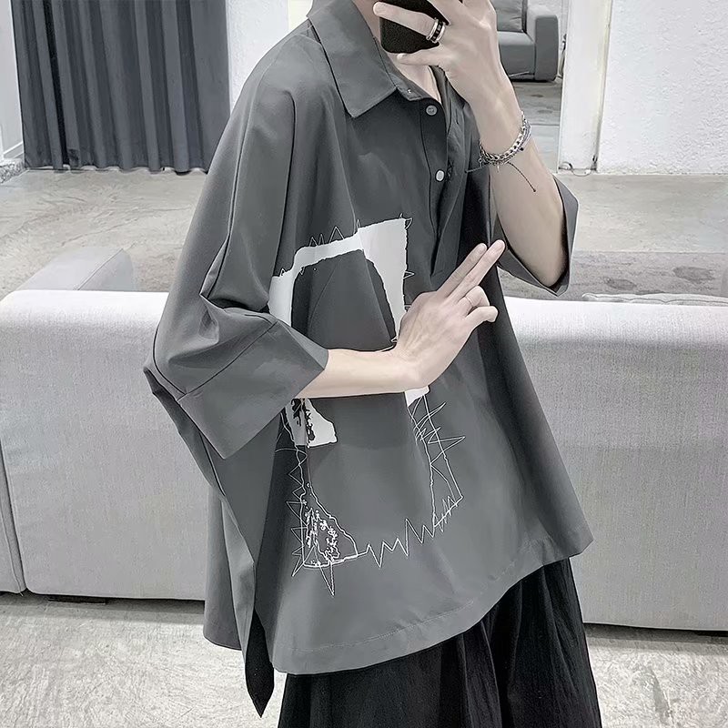 Áo sơ mi tay ngắn thoải mái in họa tiết thời trang mùa hè cá tính cho nam | BigBuy360 - bigbuy360.vn