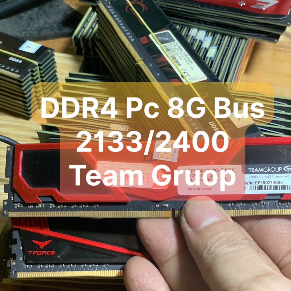 DDR4 PC Ram 8G - Bus 2133/2400 Hiệu Team Gruop Elite Tản Nhiệt Đen, Đỏ , Vàng  Chính Hãng  - Vi Tính Bắc Hải
