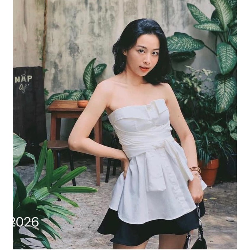 (HÌNH THẬT) Áo Ống Kiểu Thắt Dây Đa Phong Cách (TRẮNG)