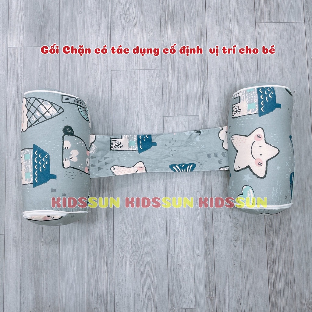 Bộ Gối Lõm Gối Chặn KIDSSUN Cho Trẻ Sơ Sinh Chống Méo Đầu Định Vị Thân Thể Full Màu Sắc