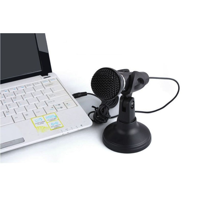 Micro có kèm giá đở dùng cho Máy vi tính, Laptop - Điện thoại - Học online, Thu âm, Karaoke, Voice chat